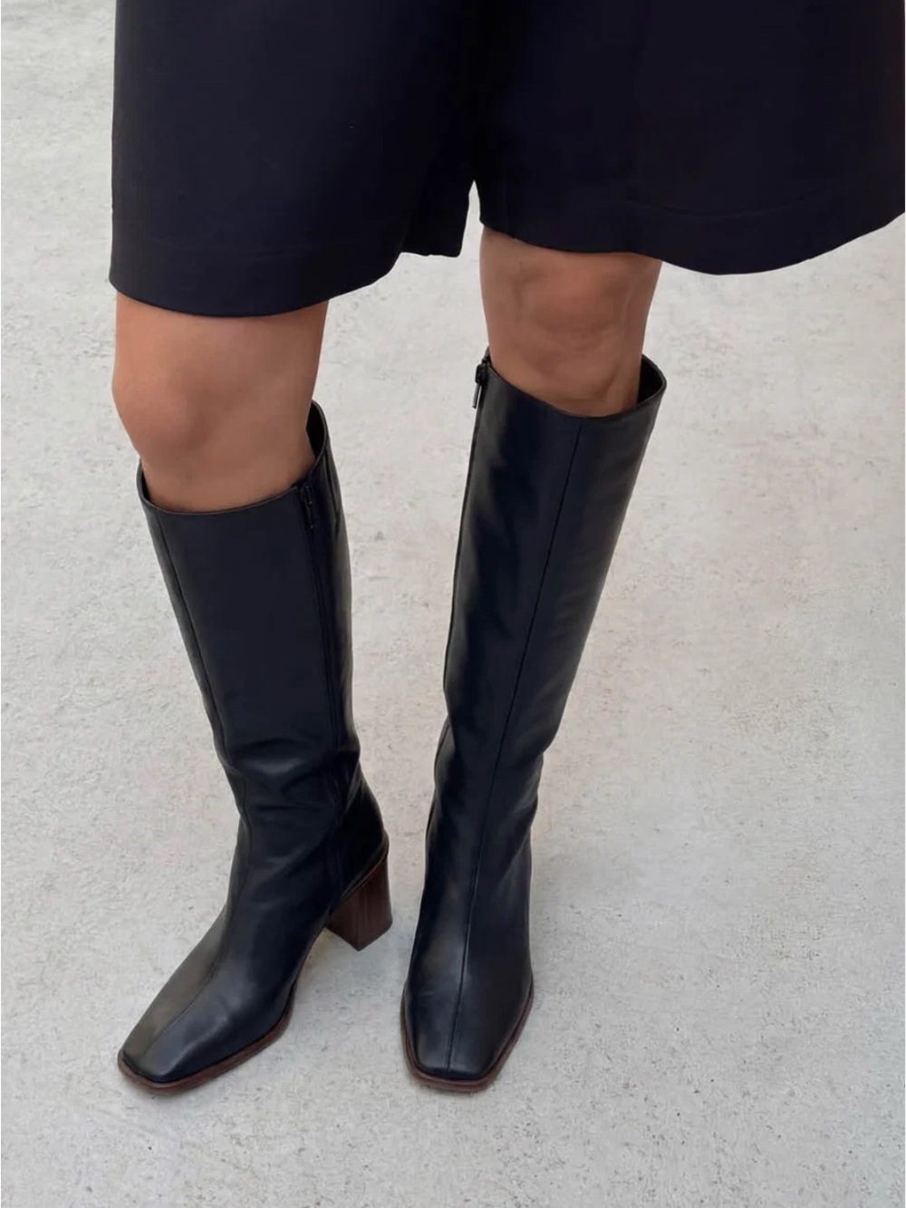 ALOHAS East Black Leather Boots, comfortable heels - Picture 2 of 12